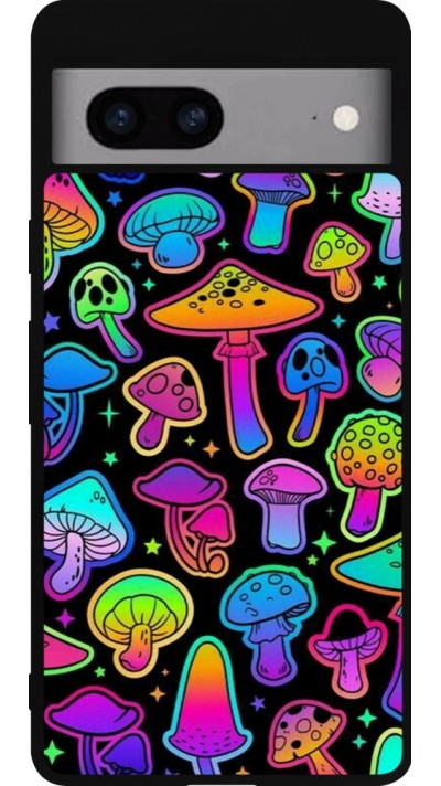 Google Pixel 7a Case Hülle - Silikon schwarz Autumn 2024 magic mushrooms