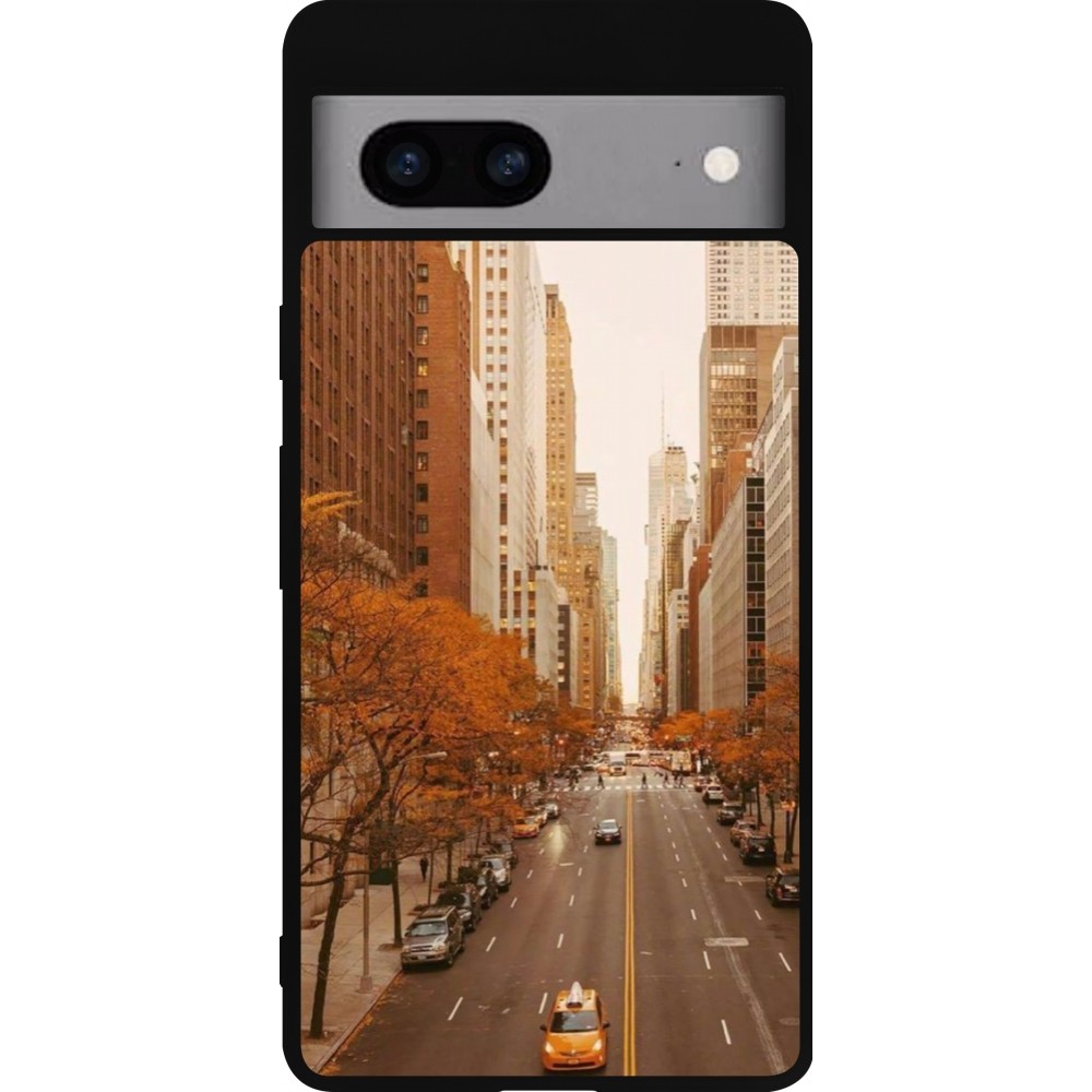 Google Pixel 7a Case Hülle - Silikon schwarz Autumn 2024 New York city