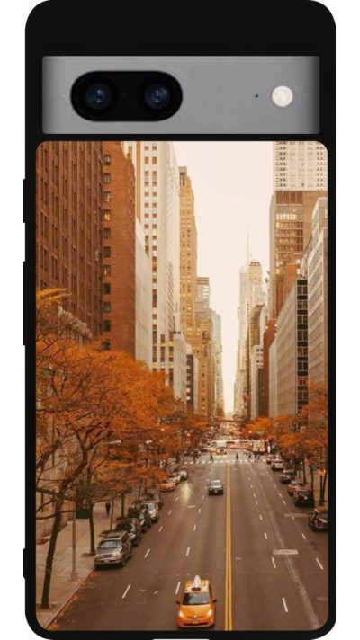 Google Pixel 7a Case Hülle - Silikon schwarz Autumn 2024 New York city