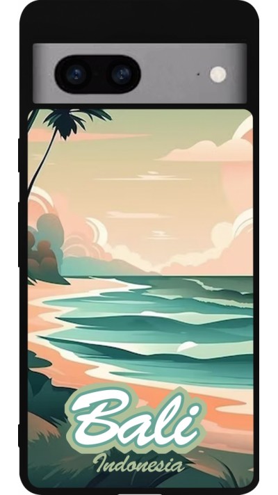 Google Pixel 7a Case Hülle - Silikon schwarz Bali Landscape