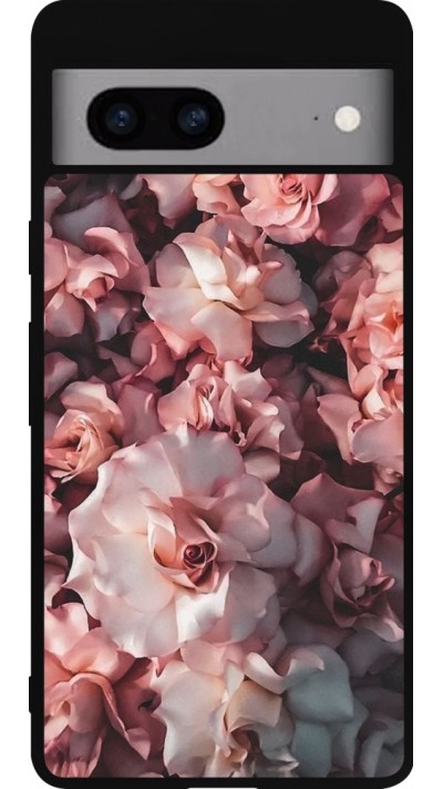 Google Pixel 7a Case Hülle - Silikon schwarz Beautiful Roses