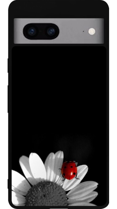 Google Pixel 7a Case Hülle - Silikon schwarz Black and white Cox