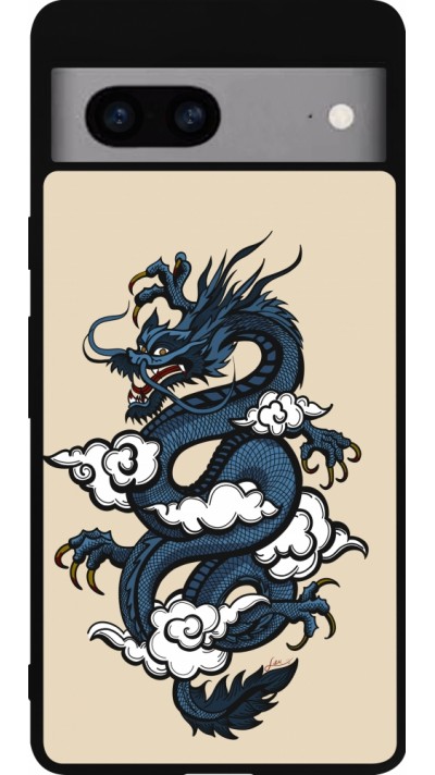 Google Pixel 7a Case Hülle - Silikon schwarz Blue Dragon Tattoo