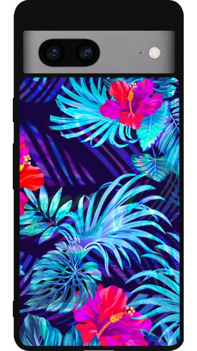 Google Pixel 7a Case Hülle - Silikon schwarz Blue Forest