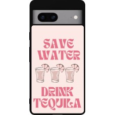 Google Pixel 7a Case Hülle - Silikon schwarz Cocktail Save Water Drink Tequila