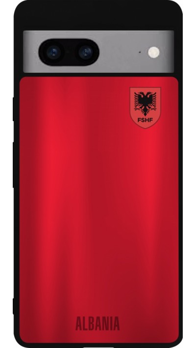 Google Pixel 7a Case Hülle - Silikon schwarz Albanien personalisierbares Fussballtrikot