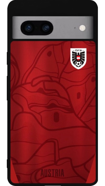 Google Pixel 7a Case Hülle - Silikon schwarz Austria personalisierbares Fussballtrikot