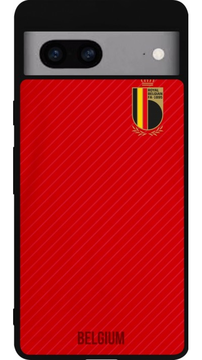 Google Pixel 7a Case Hülle - Silikon schwarz Belgien 2022 personalisierbares Fußballtrikot