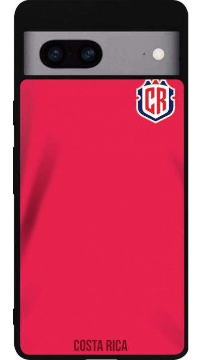 Google Pixel 7a Case Hülle - Silikon schwarz Costa Rica 2022 personalisierbares Fussballtrikot