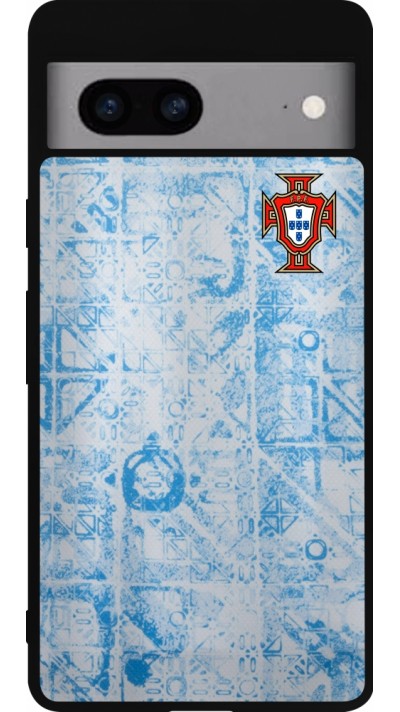 Google Pixel 7a Case Hülle - Silikon schwarz Portugal Away personalisierbares Fussballtrikot