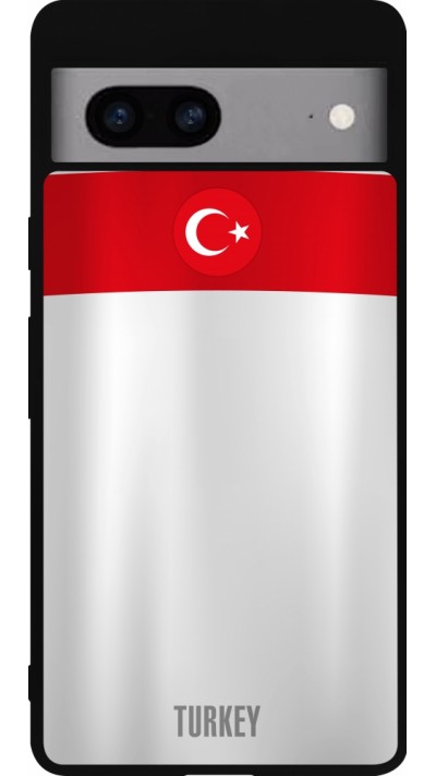 Google Pixel 7a Case Hülle - Silikon schwarz Türkei personalisierbares Fussballtrikot