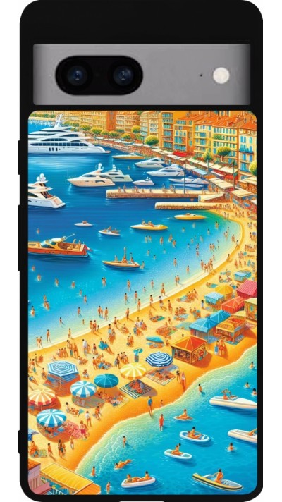 Google Pixel 7a Case Hülle - Silikon schwarz French Riviera People