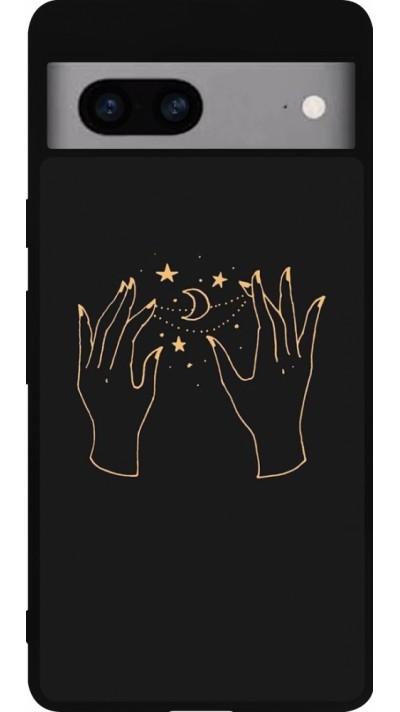 Google Pixel 7a Case Hülle - Silikon schwarz Grey magic hands