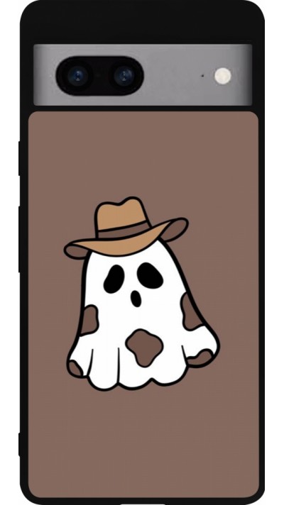 Google Pixel 7a Case Hülle - Silikon schwarz Halloween 2024 cowboy ghost