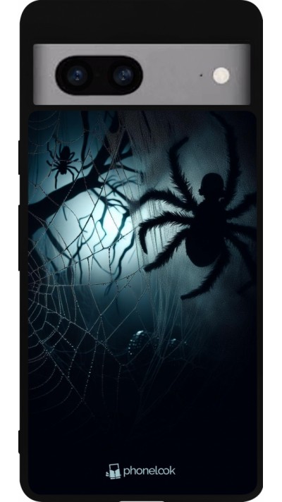 Google Pixel 7a Case Hülle - Silikon schwarz Halloween 2024 Dunkle Spinne