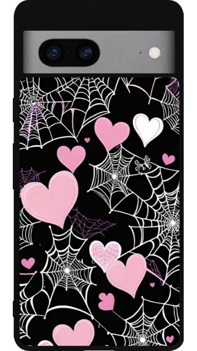 Google Pixel 7a Case Hülle - Silikon schwarz Halloween 2024 girly