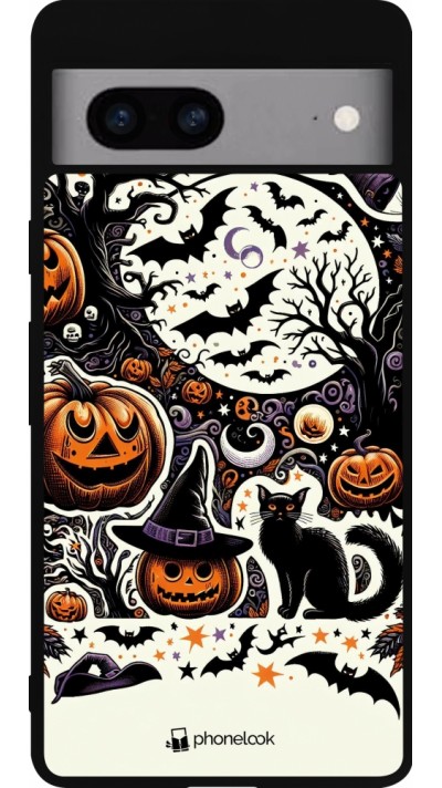 Google Pixel 7a Case Hülle - Silikon schwarz Halloween 2024 Spuk