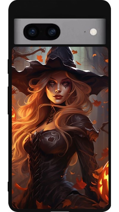 Google Pixel 7a Case Hülle - Silikon schwarz Halloween 2024 sexy witch