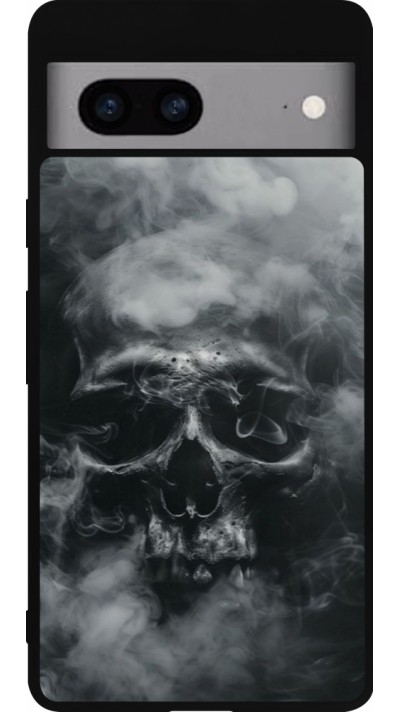 Google Pixel 7a Case Hülle - Silikon schwarz Halloween 2024 smoky skull