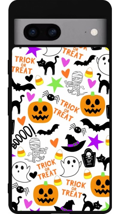 Google Pixel 7a Case Hülle - Silikon schwarz Halloween 2024 trick or treat