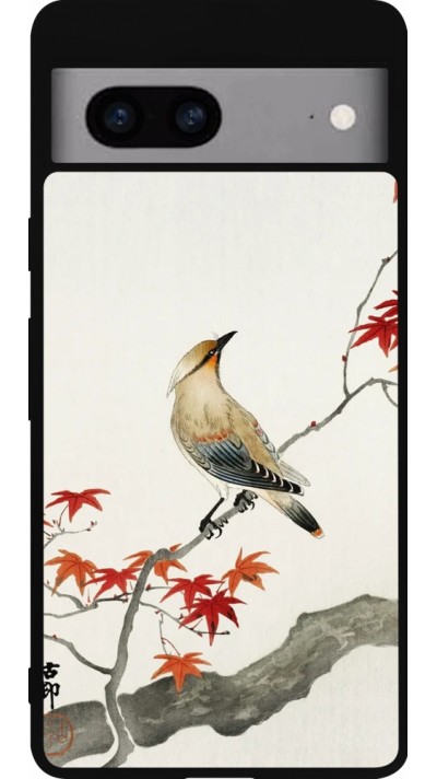 Google Pixel 7a Case Hülle - Silikon schwarz Japanese Bird