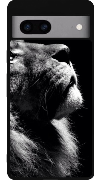 Google Pixel 7a Case Hülle - Silikon schwarz Lion looking up