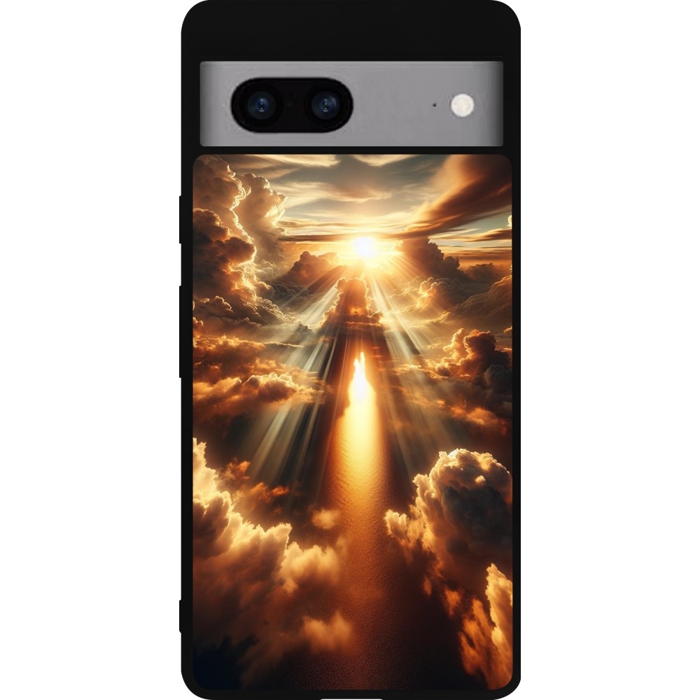 Google Pixel 7a Case Hülle - Silikon schwarz Himmelsleuchten Zenit