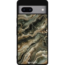 Google Pixel 7a Case Hülle - Silikon schwarz Oliv Marmor