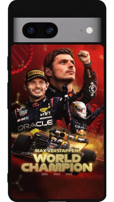 Google Pixel 7a Case Hülle - Silikon schwarz Max Verstappen Champion 2023