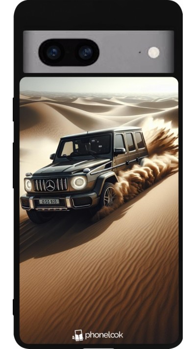 Google Pixel 7a Case Hülle - Silikon schwarz Mercedes G Drift Wueste