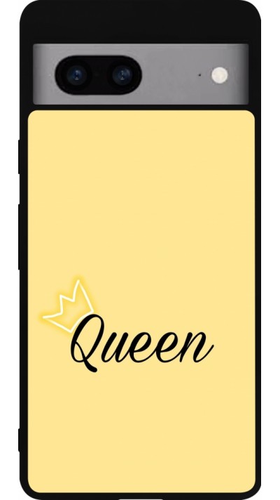 Coque Google Pixel 7a - Silicone rigide noir Mom 2024 Queen