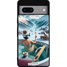 Google Pixel 7a Case Hülle - Silikon schwarz Berg Glamour Whirlpool