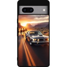 Coque Google Pixel 7a - Silicone rigide noir Mustang 69 Grand Canyon