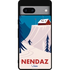 Coque Google Pixel 7a - Silicone rigide noir Nendaz Cabane Ski