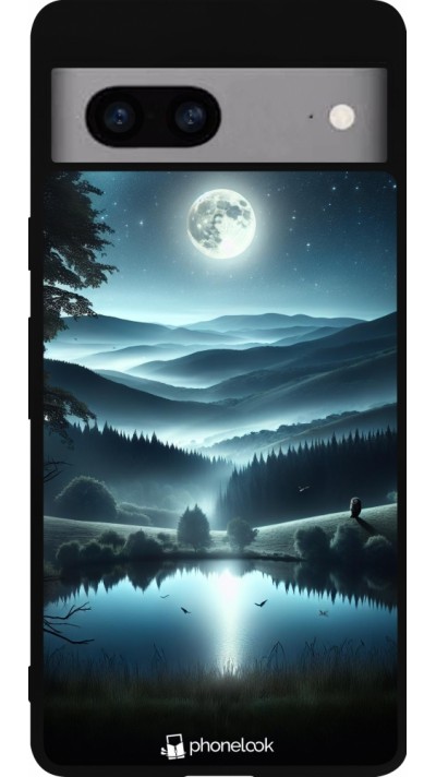 Coque Google Pixel 7a - Silicone rigide noir Night Sky View