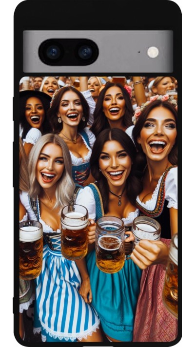 Coque Google Pixel 7a - Silicone rigide noir Oktoberfest Frauen