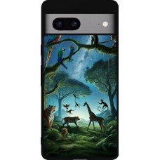 Google Pixel 7a Case Hülle - Silikon schwarz Paradies der exotischen Tiere