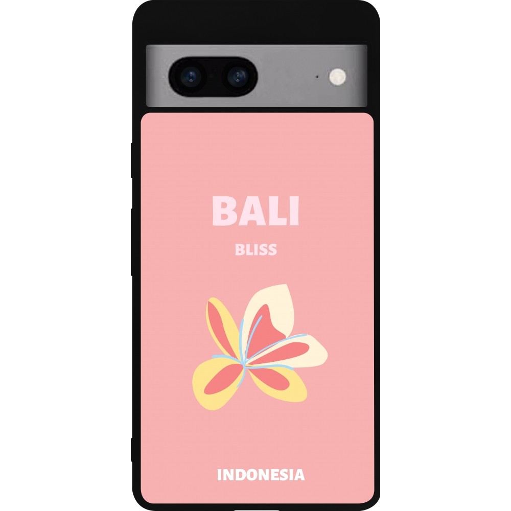 Google Pixel 7a Case Hülle - Silikon schwarz Pop Summer Destination Bali