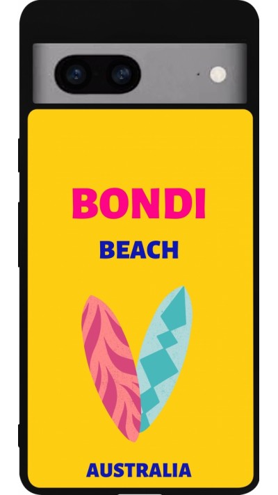 Google Pixel 7a Case Hülle - Silikon schwarz Pop Summer Destination Bondi