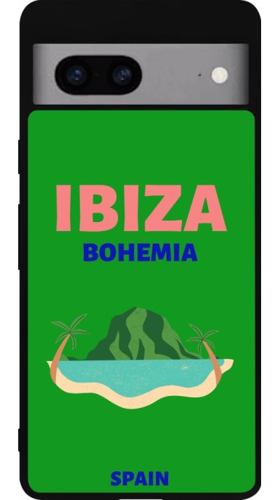 Coque Google Pixel 7a - Silicone rigide noir Pop Summer Destination Ibiza