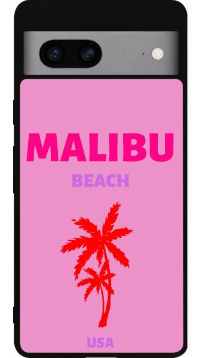 Google Pixel 7a Case Hülle - Silikon schwarz Pop Summer Destination Malibu