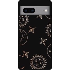 Google Pixel 7a Case Hülle - Silikon schwarz Suns and Moons