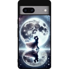 Google Pixel 7a Case Hülle - Silikon schwarz Valentin 2024 Liebe unter dem Mond