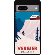 Google Pixel 7a Case Hülle - Silikon schwarz Verbier Cabane Mont-Fort