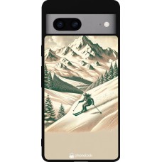 Google Pixel 7a Case Hülle - Silikon schwarz Vintage Skiberg