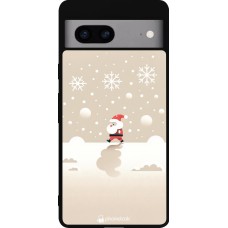 Google Pixel 7a Case Hülle - Silikon schwarz Weihnachten 2023 Minimalistischer Weihnachtsmann