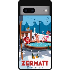 Google Pixel 7a Case Hülle - Silikon schwarz Zermatt Mountain Jacuzzi