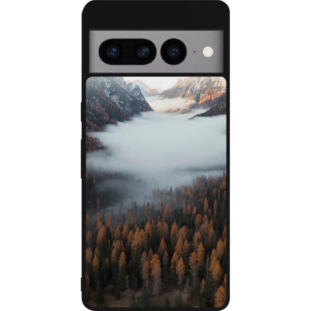 Google Pixel 7 Pro Case Hülle - Silikon schwarz Autumn 22 forest lanscape