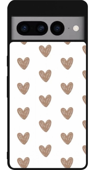 Google Pixel 7 Pro Case Hülle - Silikon schwarz Autumn 2024 brown hearts