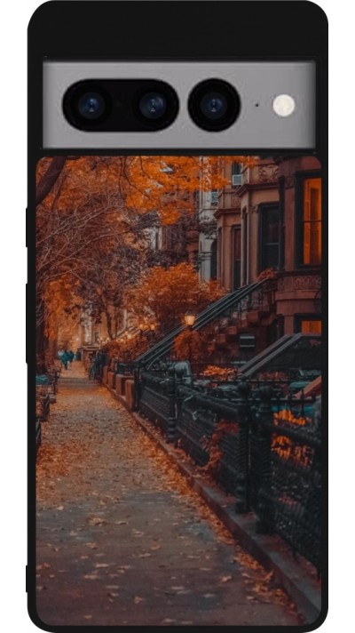 Google Pixel 7 Pro Case Hülle - Silikon schwarz Autumn 2024 city